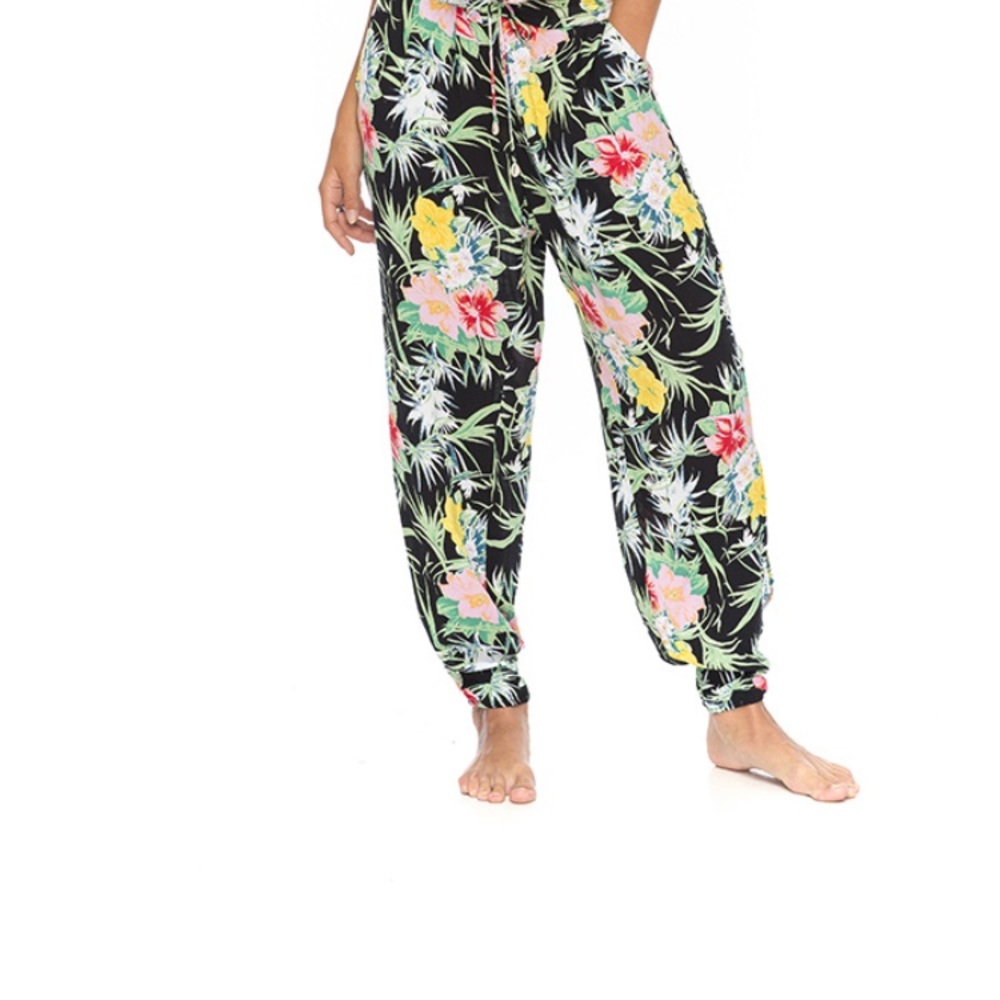Indah Alligator Pants in Black Tropical.